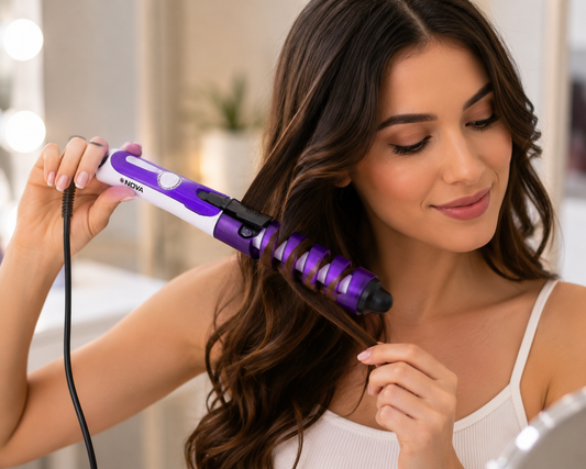 Rizadora NOVA con Guía Espiral – Rizos Definidos en Minutos