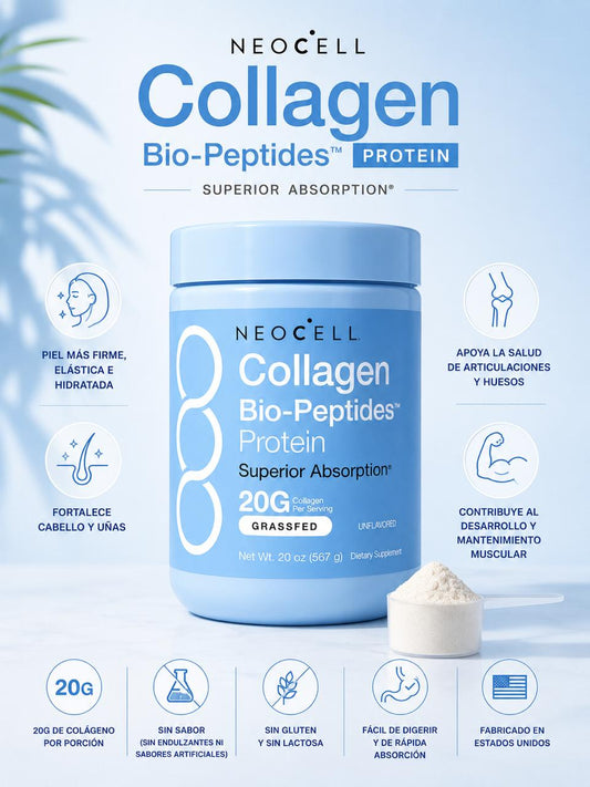 ⭐ NeoCell Collagen Bio-Peptides Protein – 20 g de Colágeno por Porción